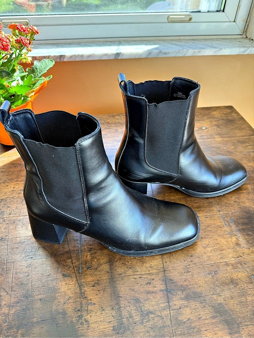 Avellini Black Ankle Boots Block Heel